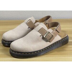 Dr. Martens Jorge II Men's Size 12 Suede Leather Slingback Mules Shoes Beige NEW